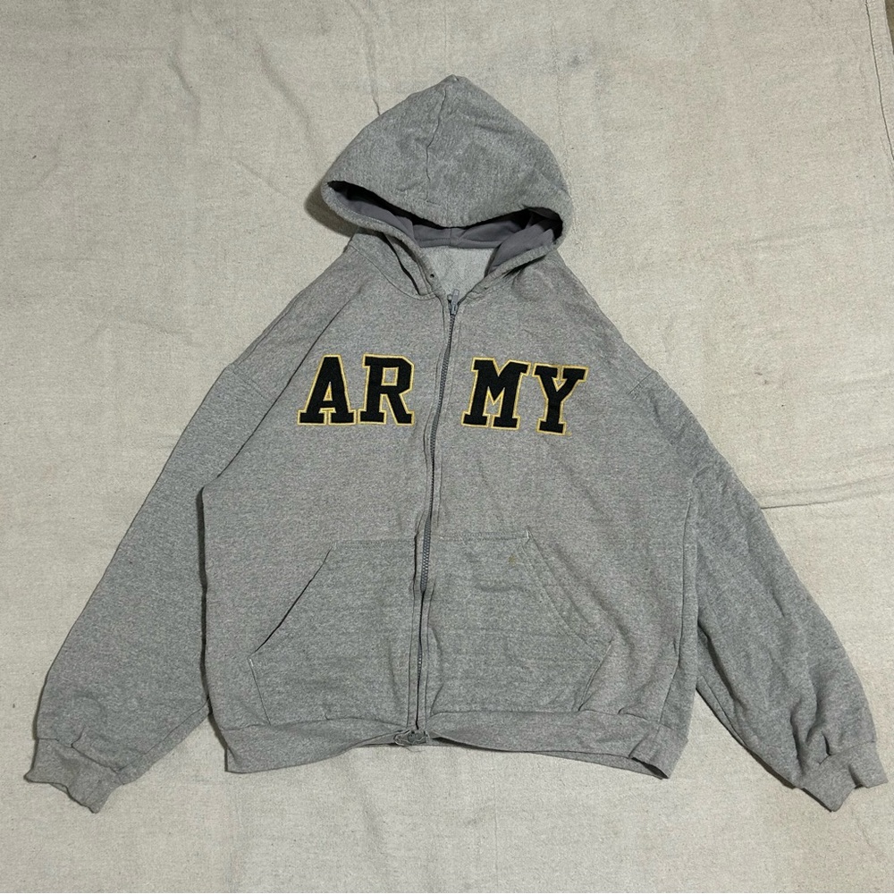 Gray Hoodie with ARMY Print